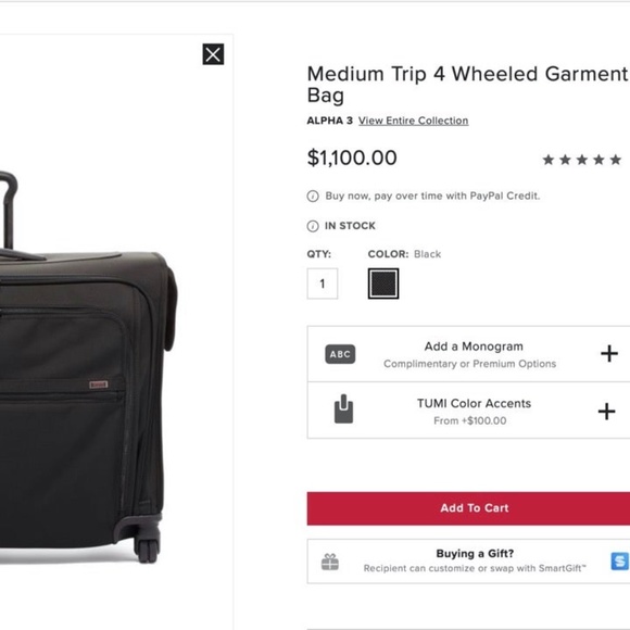 grey/brown TUMI "Alpha" 2-wheeled garment bag - Picture 7 of 12